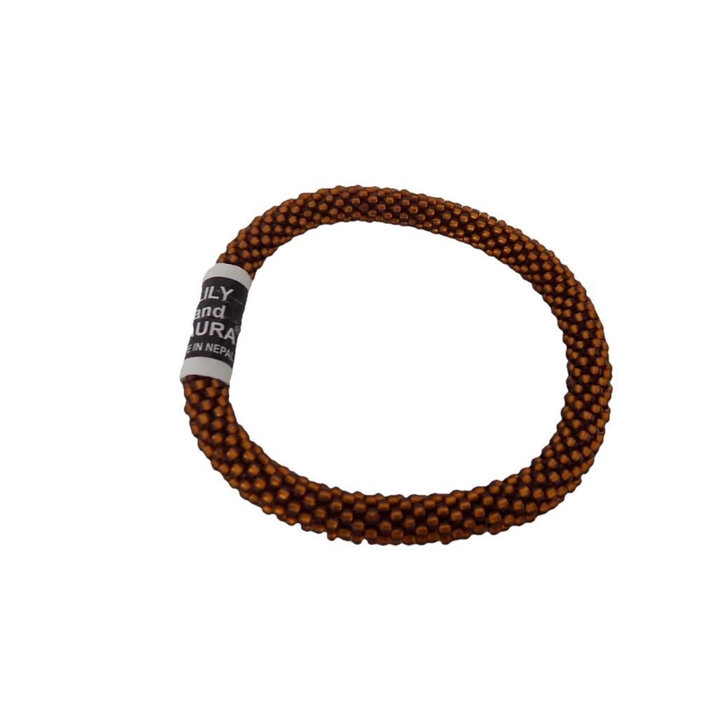 Lily and Laura crocheted and beaded bracelet copper NEW
